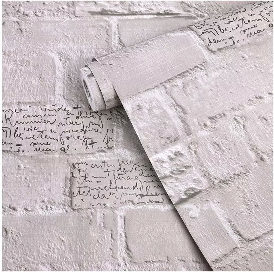 Papel Tapiz Adherible Ladrillo Gris Oscuro 10m X 45cm Tp77