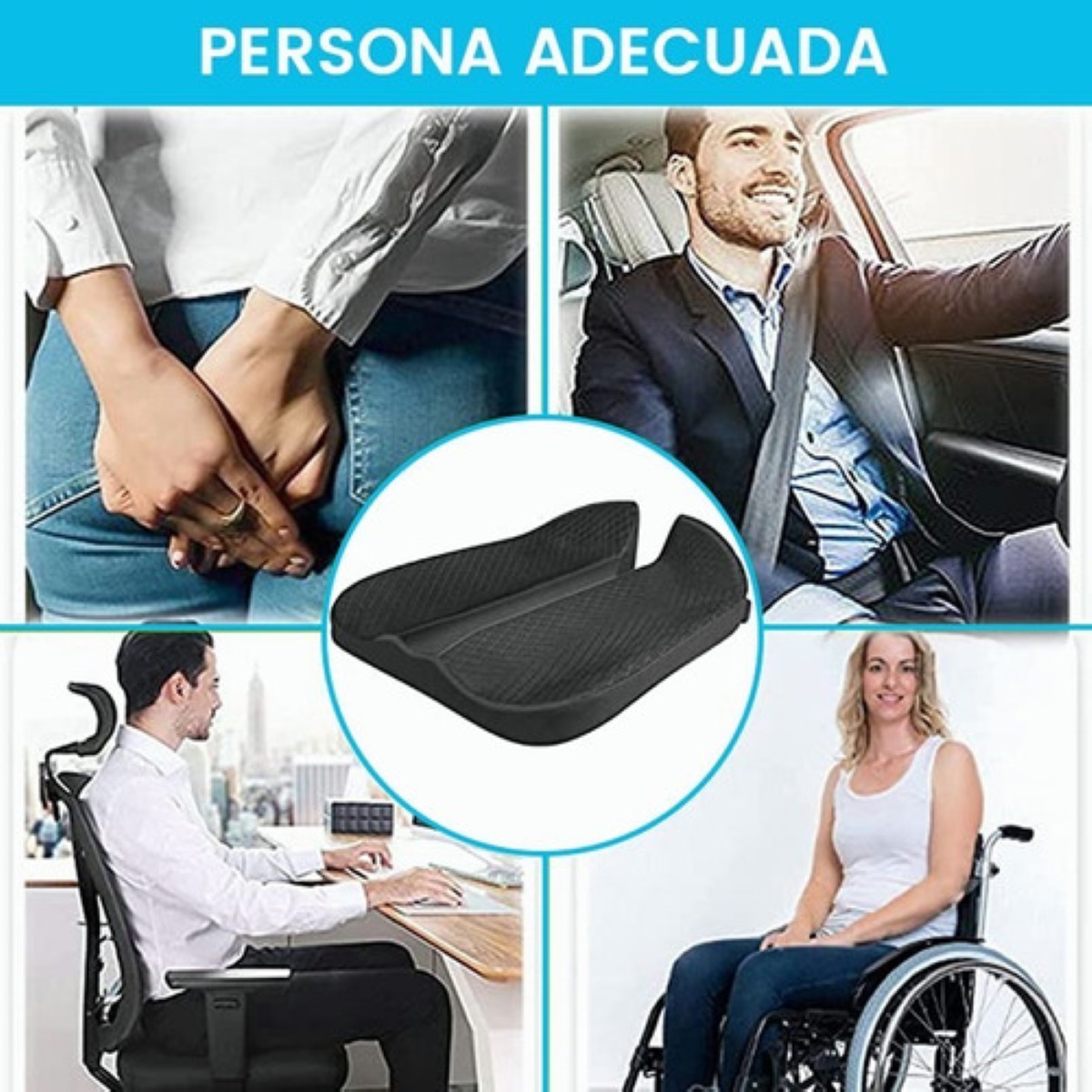 Cojín de goma antideslizante para asiento de coche, espuma