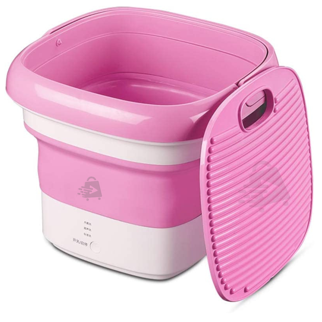 Mini Lavadora Portátil En Cubeta Plegable Con Centrifugado