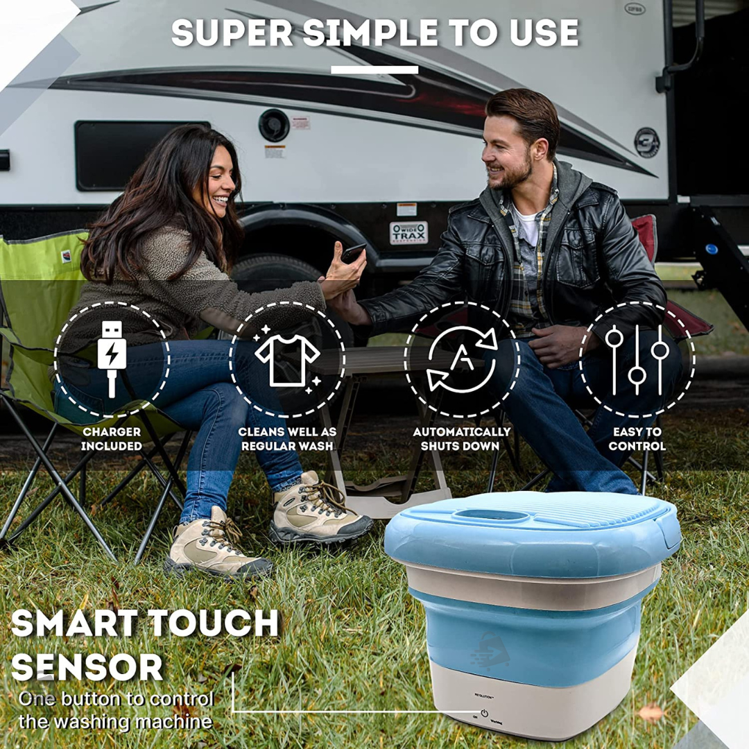 Mini Lavadora Portátil En Cubeta Plegable Con Centrifugado