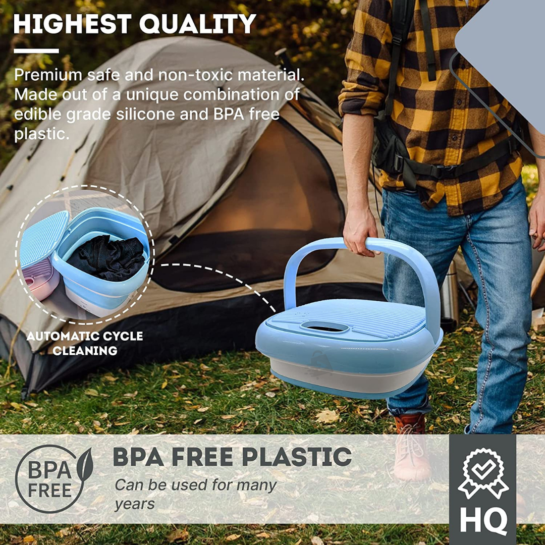 Mini Lavadora Portátil En Cubeta Plegable Con Centrifugado