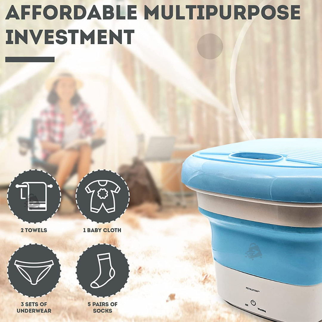 Mini Lavadora Portátil En Cubeta Plegable Con Centrifugado