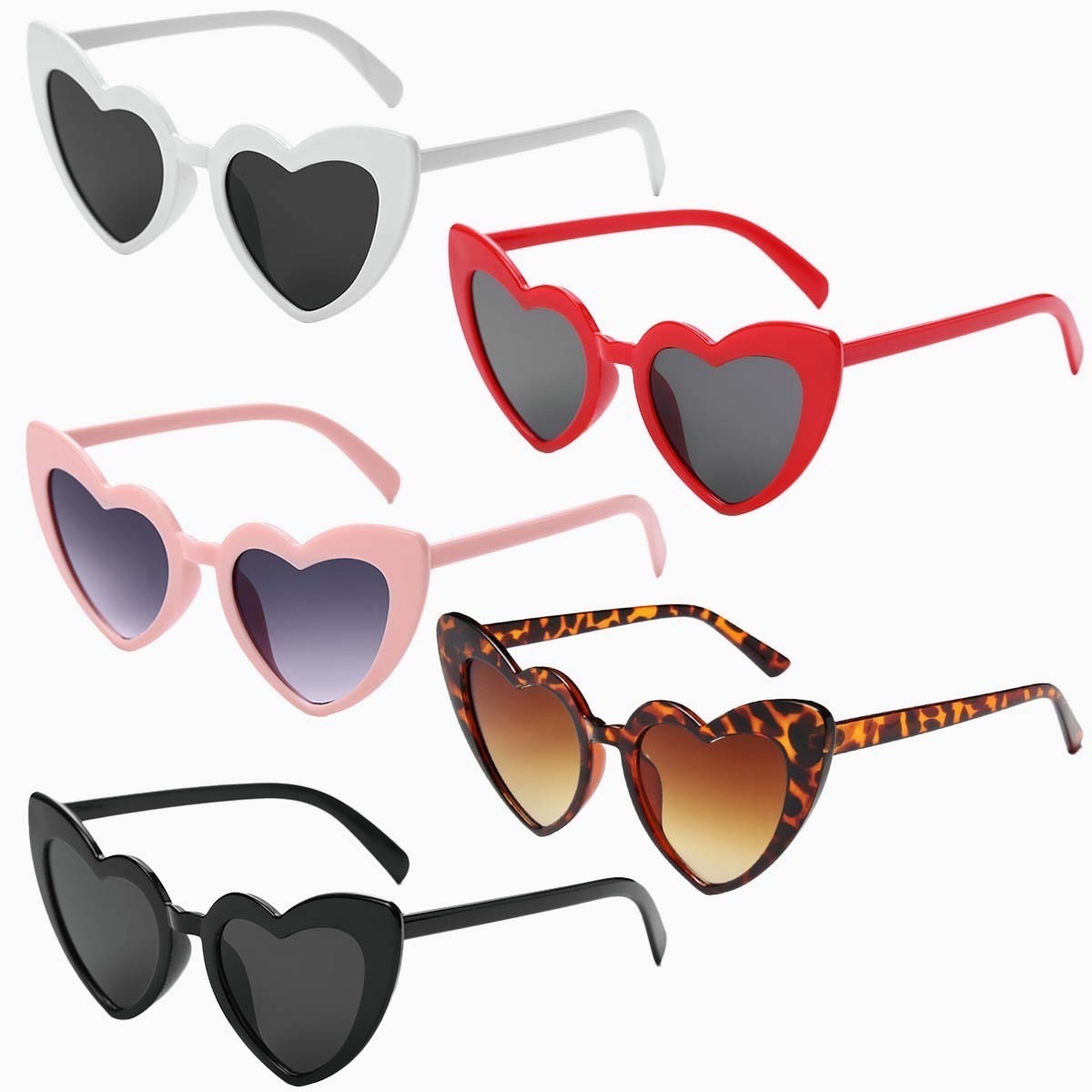 Gafas De Sol Corazón Accesorios Moda Niñas Lentes,5 Piezas FUNBU