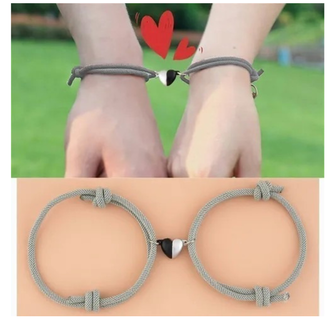 Pulseras Para Parejas FUNBU Ajustables Con Imán Love, Amor Eterno