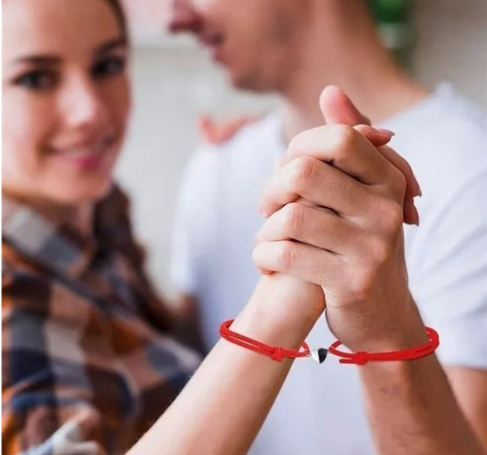 Pulseras Para Parejas FUNBU Ajustables Con Imán Love, Amor Eterno Rojas