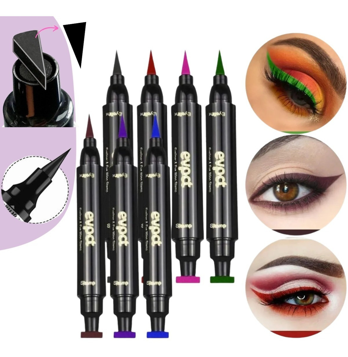 Delineador De Ojos Sello Waterproof Eyeliner Full FUNBU color morado #4