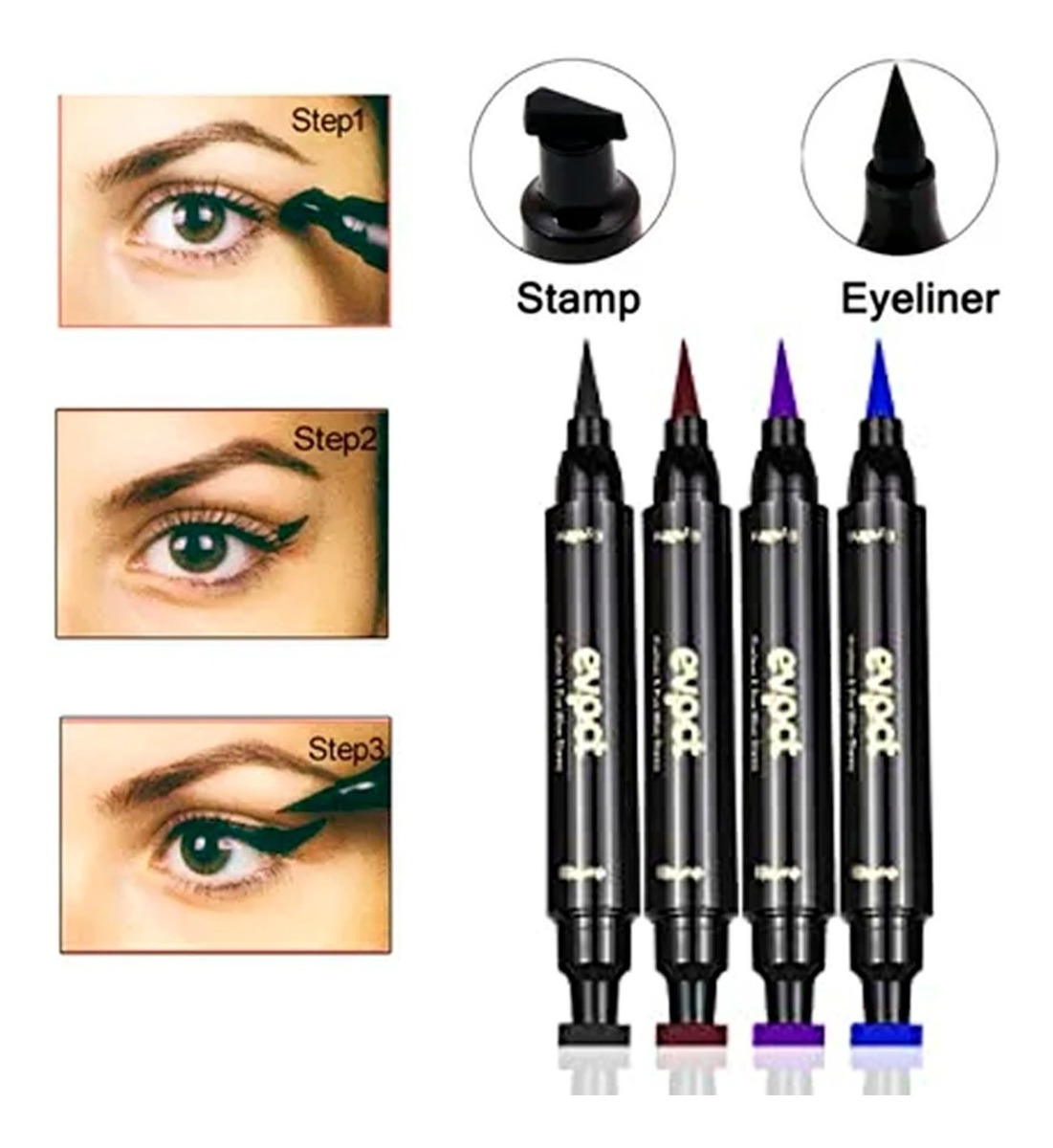Delineador De Ojos Sello Waterproof Eyeliner Full FUNBU color morado #4