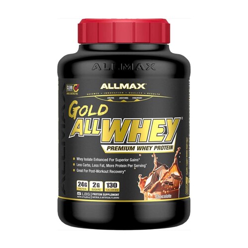 Proteina Premium AllMax Gold All Whey 5lbs 71 Serv. - Galletas con Crema