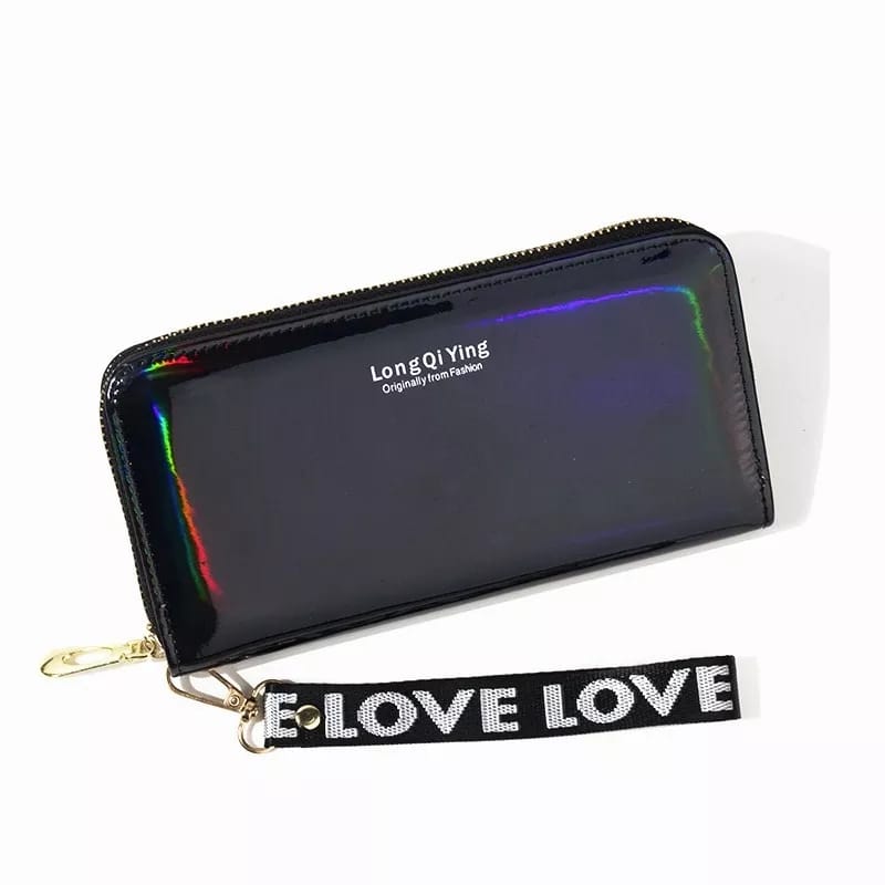 Cartera Larga Holográfica Para Dama Colores Metálicos