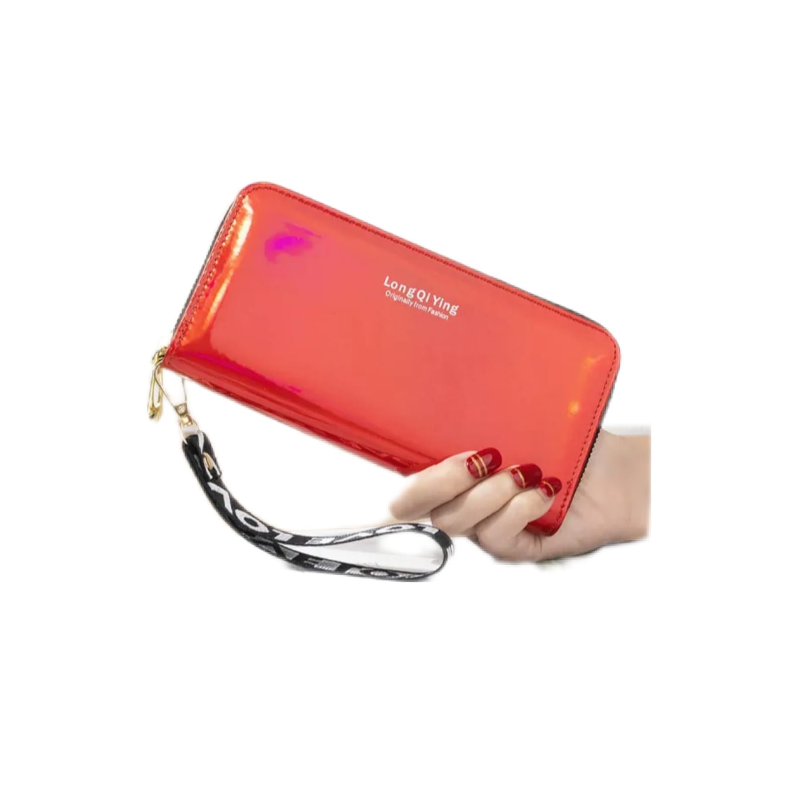 Cartera Larga Holográfica Para Dama Colores Metálicos