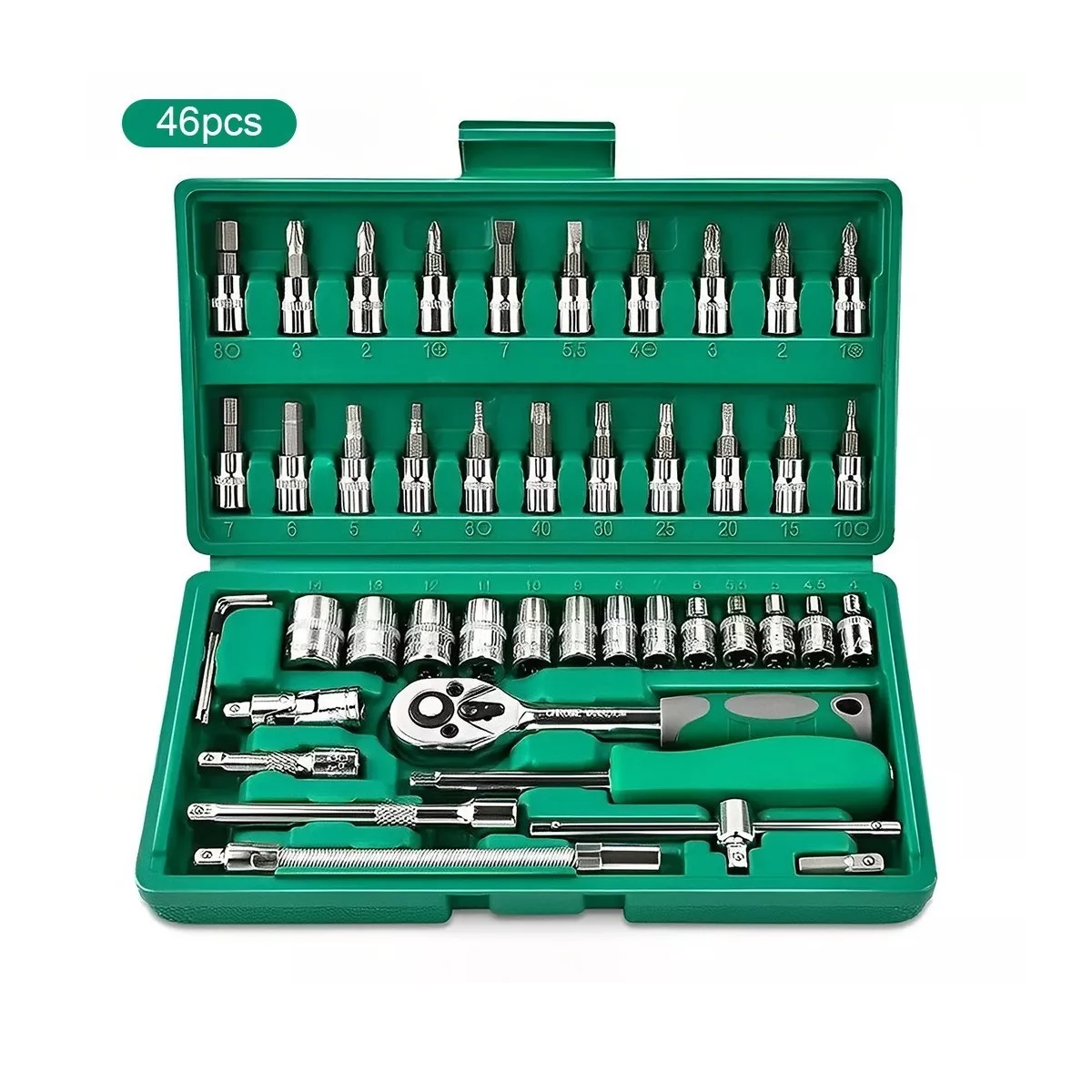 Set Herramienta Dados De Llave De Trinquete De En Caja Verde