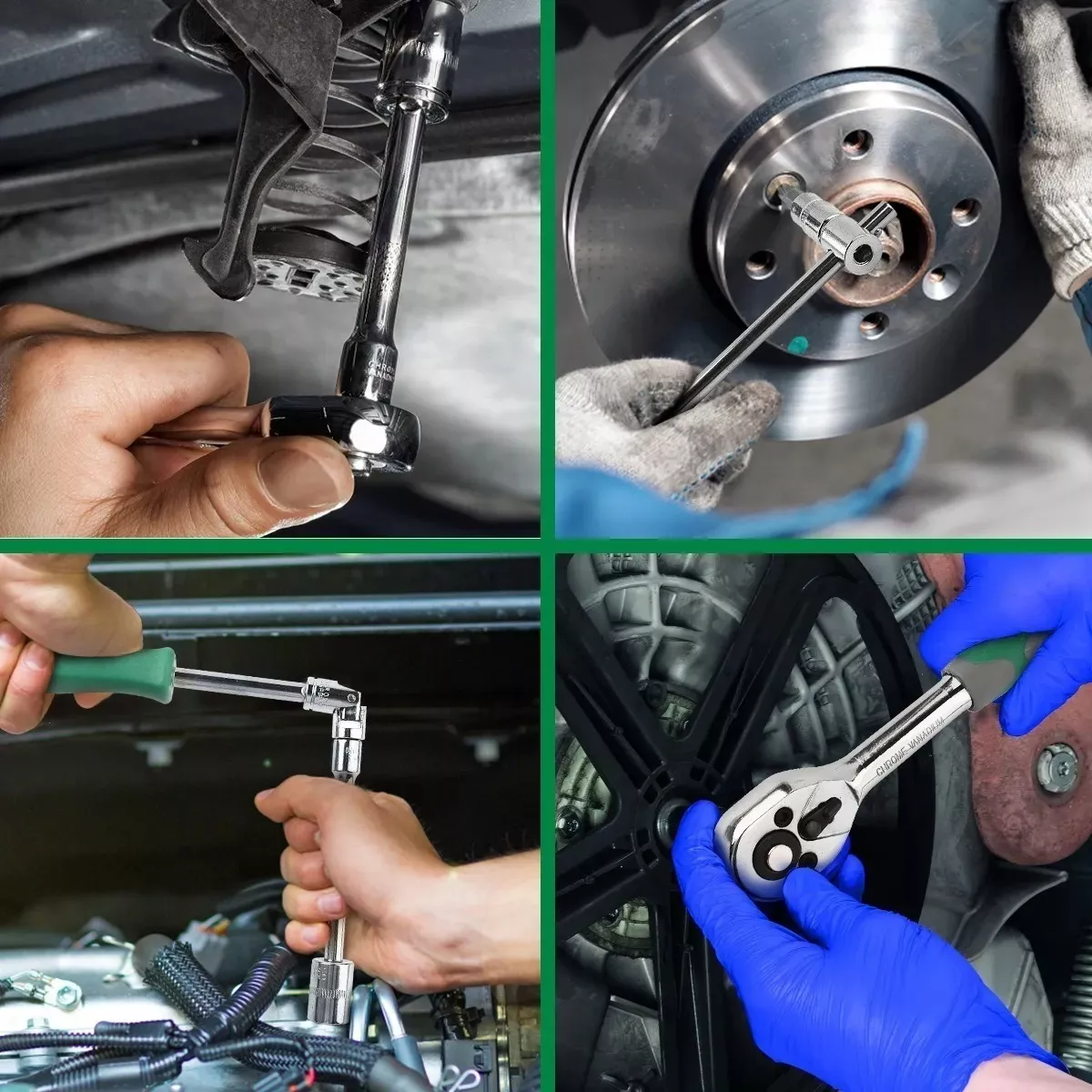 Set Herramienta Dados De Llave De Trinquete De En Caja Verde