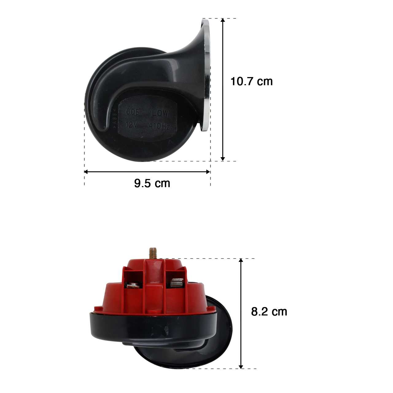 Claxon Bocina Corneta Universal Tipo Caracol Rojo Metalico