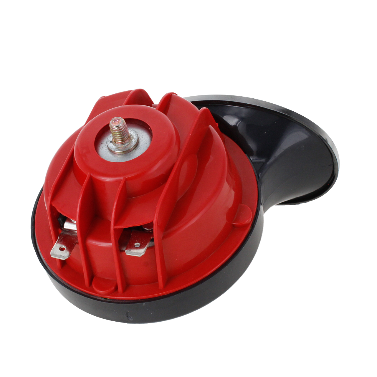 5 Claxon Bocina Corneta Universal Tipo Caracol Rojo Metalico