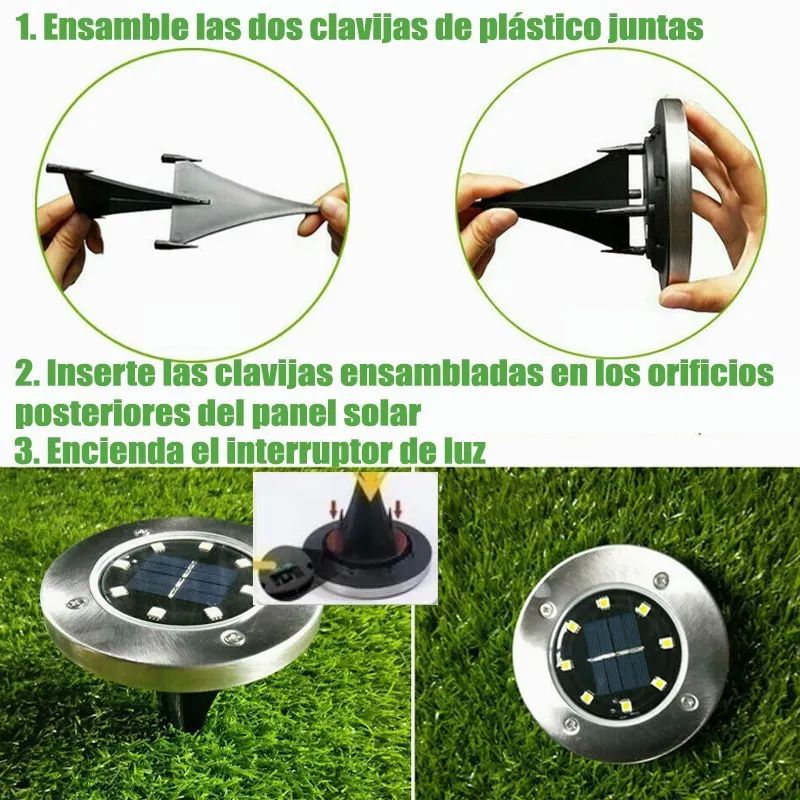 Lámpara Solar De Suelo Solar Para Exteriores Jardín 2 Piezas