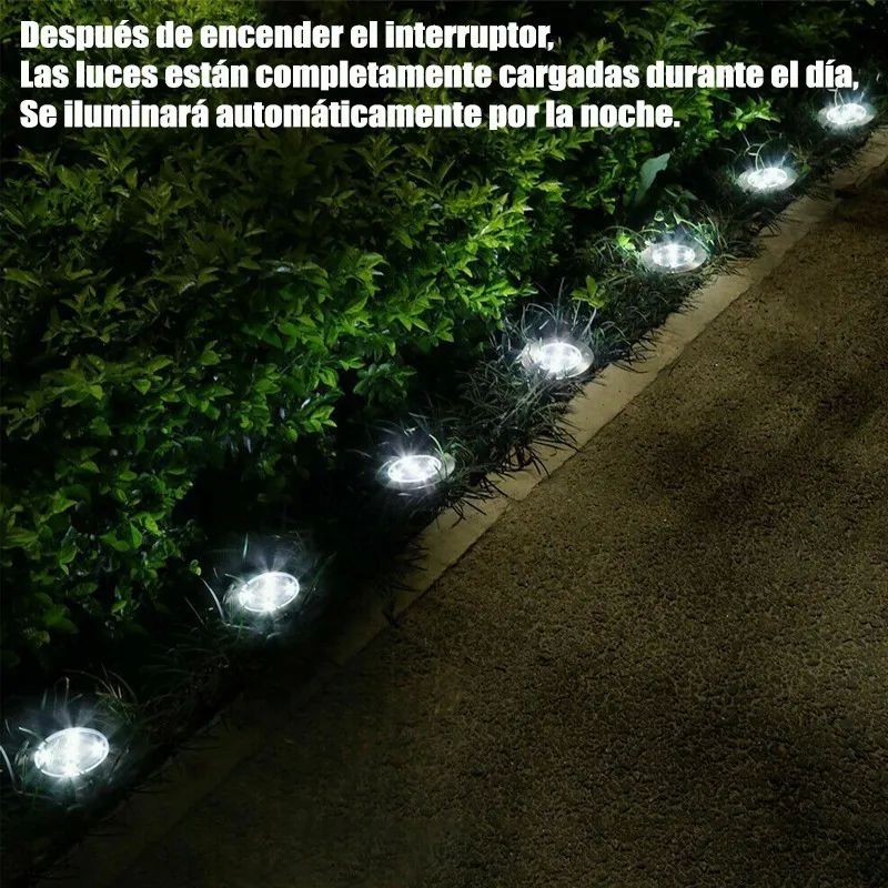 Lámpara Solar De Suelo Solar Para Exteriores Jardín 2 Piezas