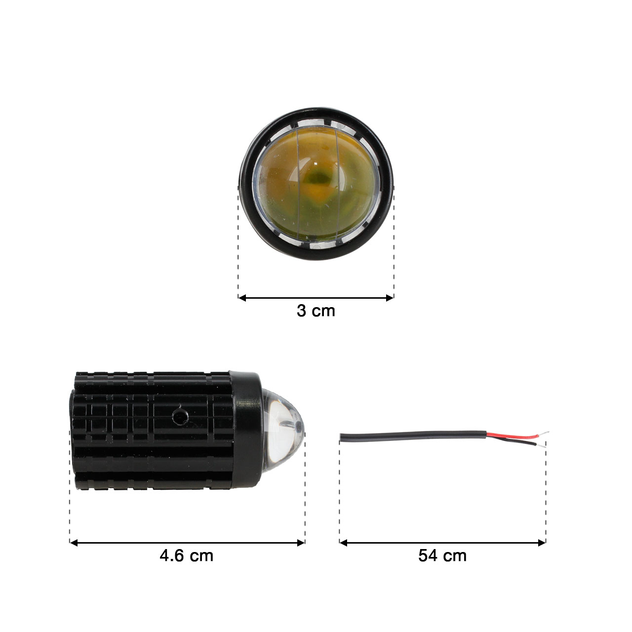 Par Faro Auxiliar Mini Proyector Led Lupa Bicolor Auto Moto