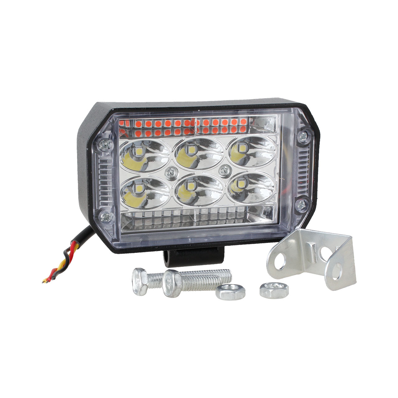 Par Faro Auxiliar 30 Led Estrobo Codigo Rojo Azul 12-24v