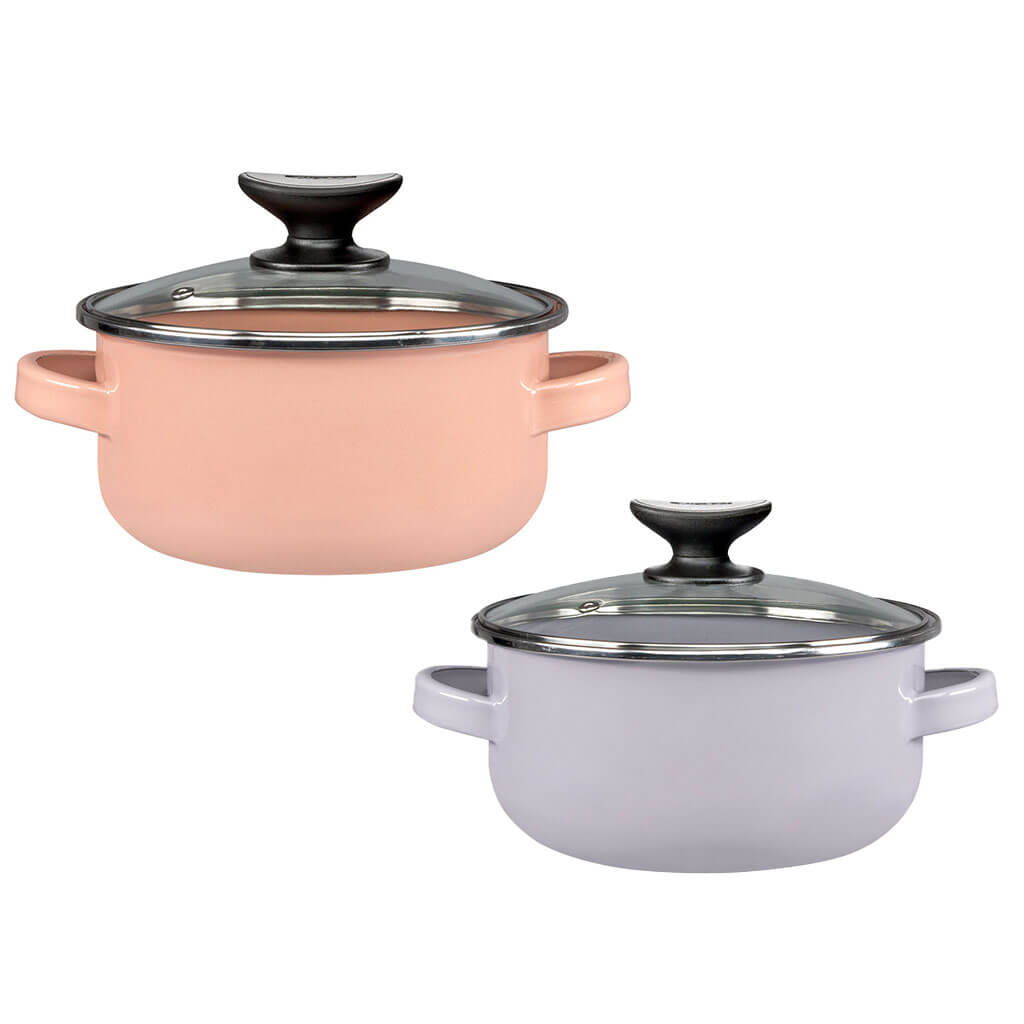 JUEGO DE BUDINERAS ALTAS 14 Y 16 CON TAPA DE VIDRIO CINSA