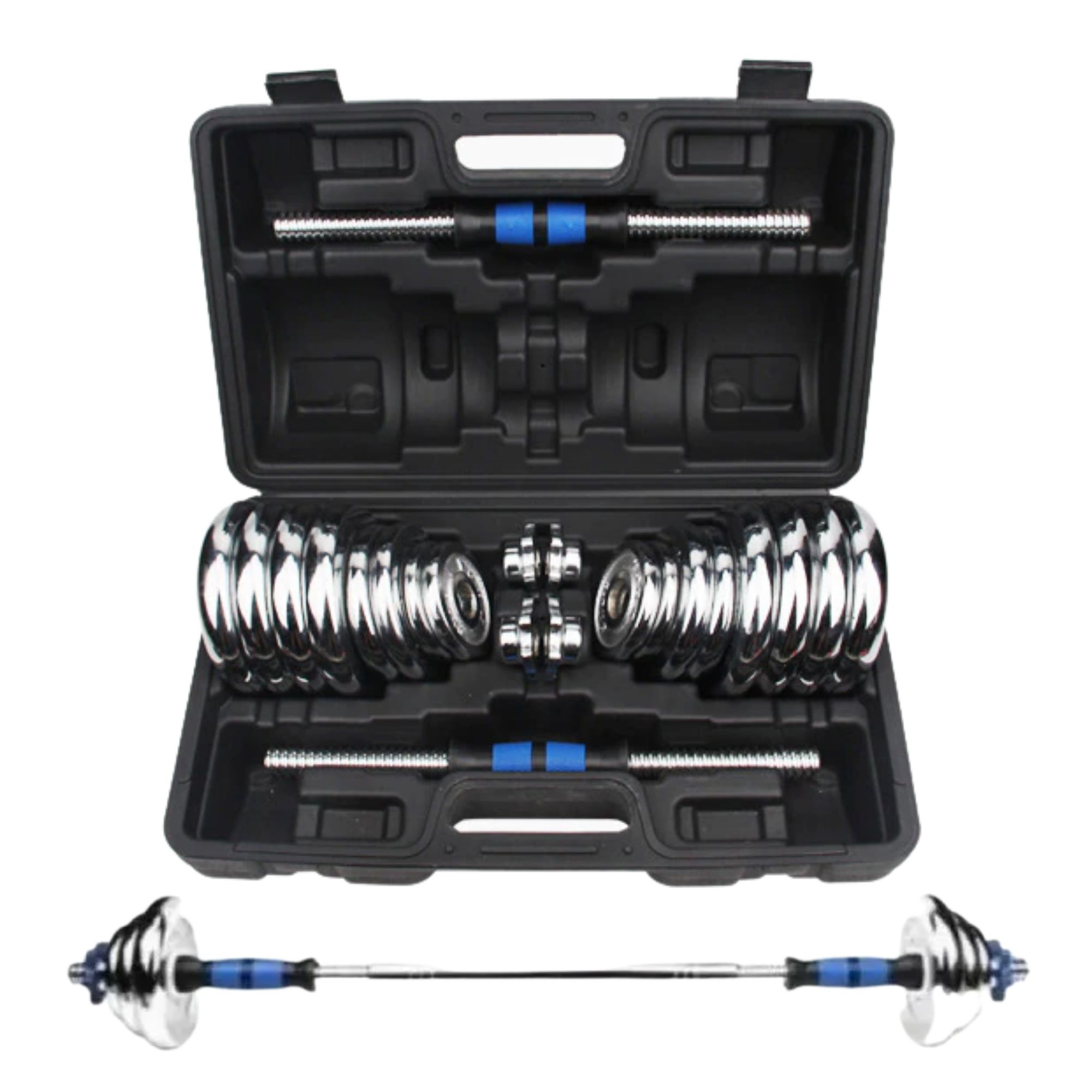 Mancuernas Pesas Kit Con Barra y Discos De Ejercicio Gym 30kg