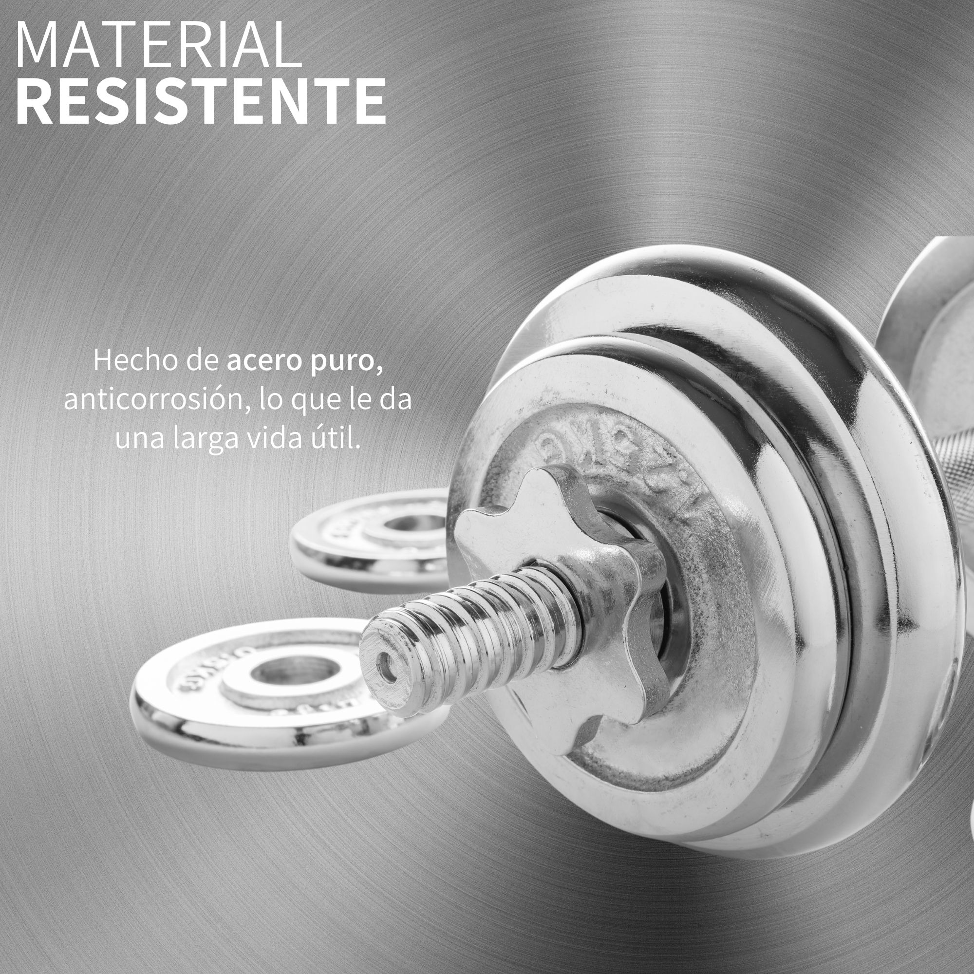 Mancuernas Pesas Kit Con Barra y Discos De Ejercicio Gym 30kg