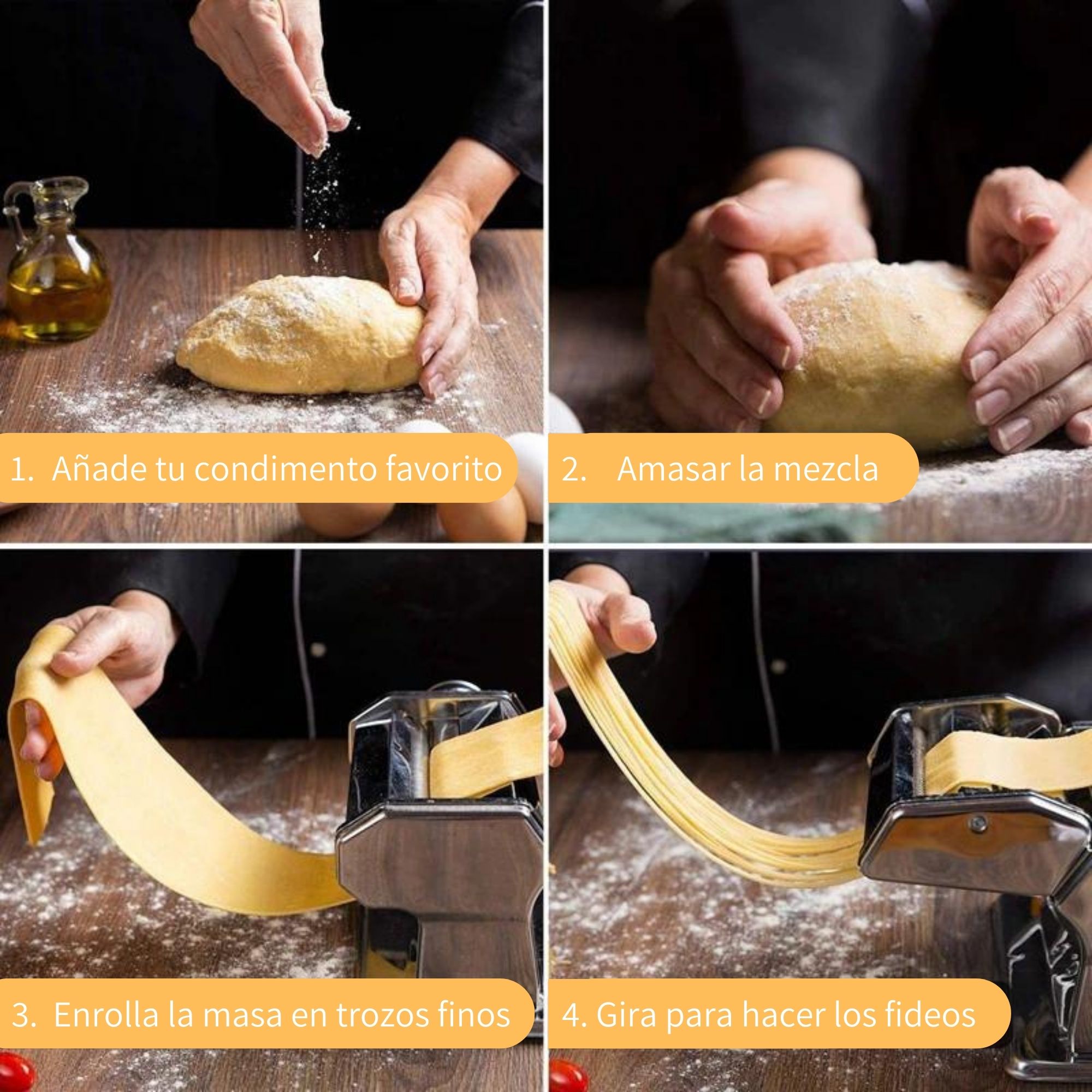 Máquina Para Hacer Pasta Fresca Manual En Casa Con Rodillo