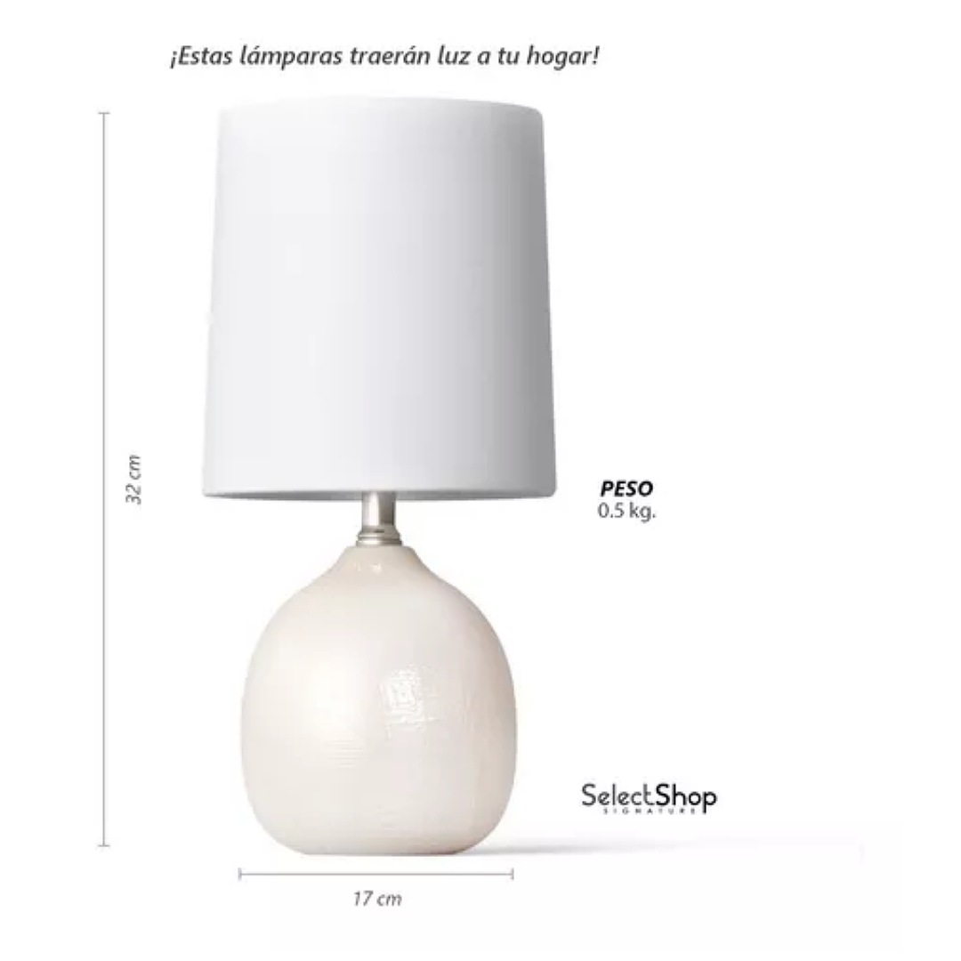 Set De 2 Lámparas De Buró Cerámica Estilo Minimalista 12.5
