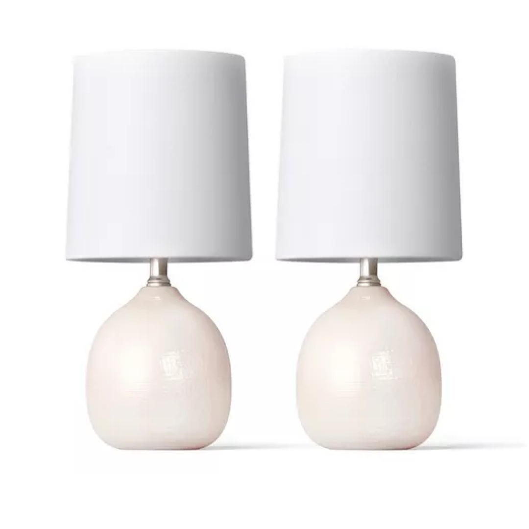 Set De 2 Lámparas De Buró Cerámica Estilo Minimalista 12.5