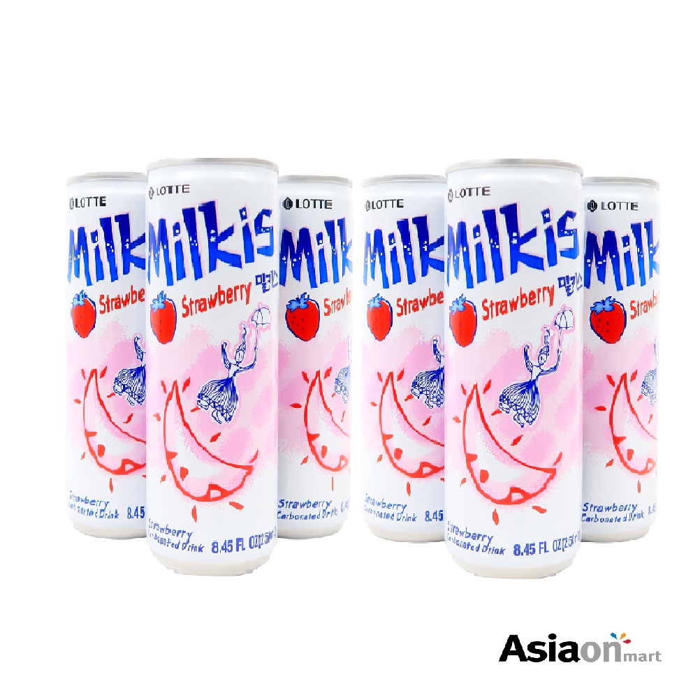 Lotte Bebida Coreana Milkis Fresa 6 Pack 250ml 
