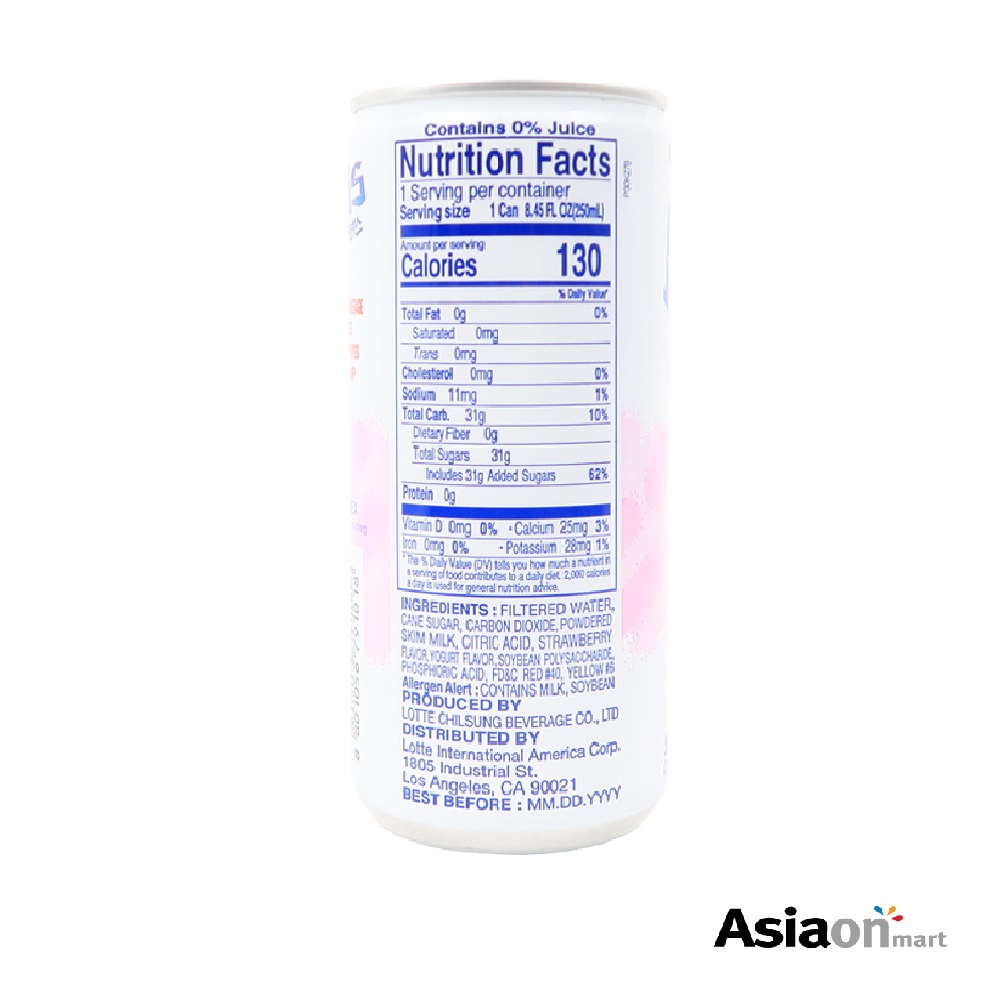 Lotte Bebida Coreana Milkis Fresa 6 Pack 250ml 