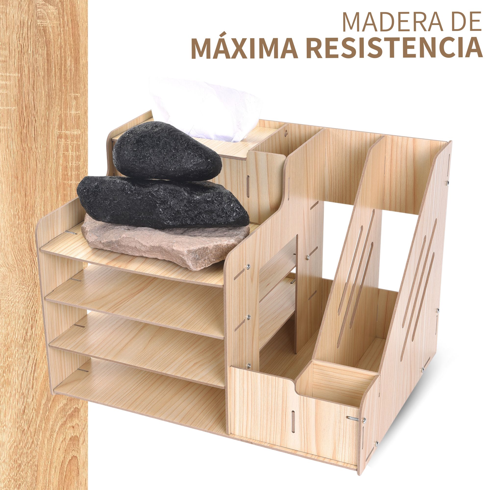 Organizador De Escritorio De Madera Para Oficina Archivador