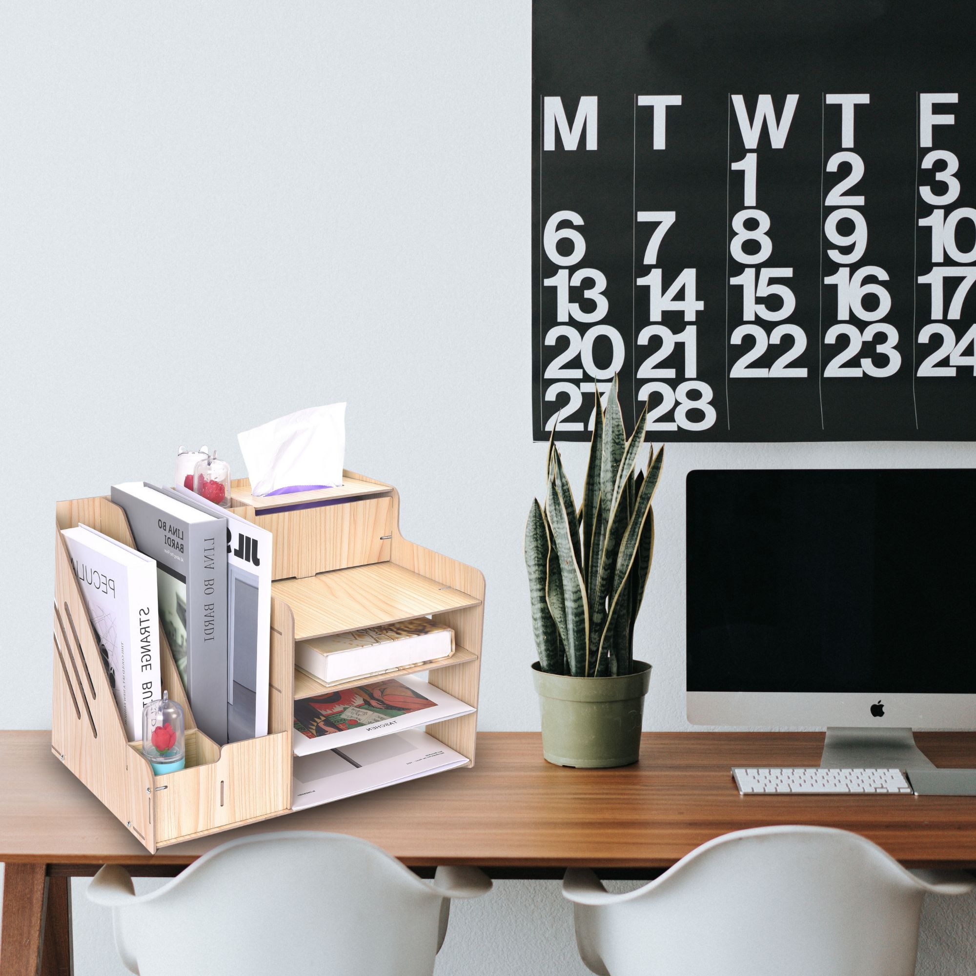 Organizador De Escritorio De Madera Para Oficina Archivador