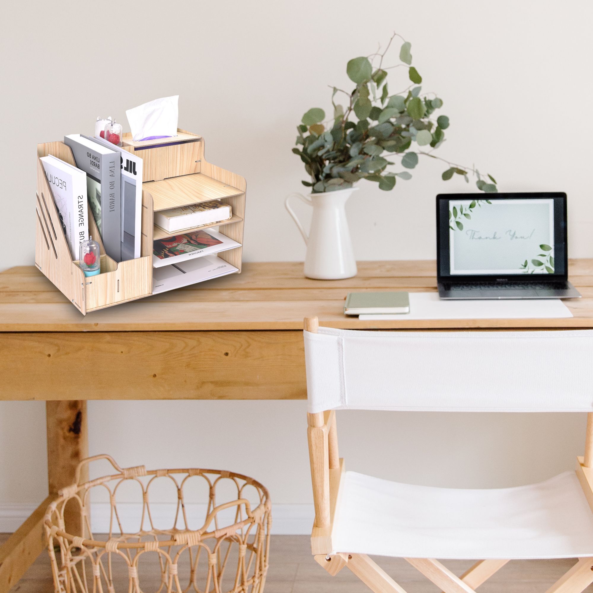 Organizador De Escritorio De Madera Para Oficina Archivador