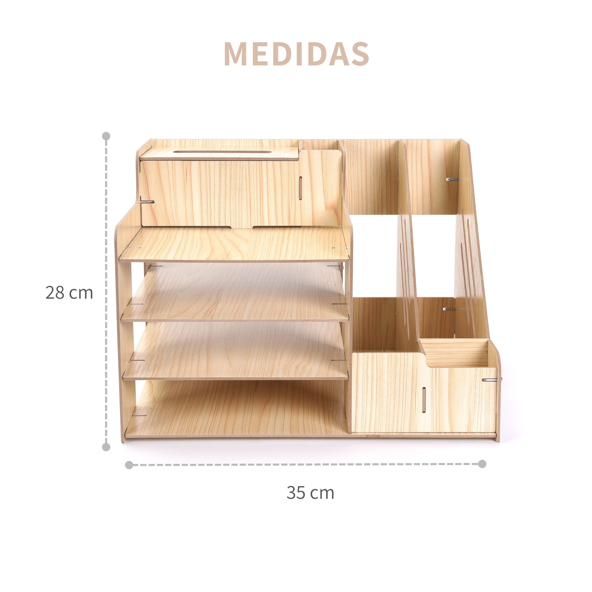 Organizador De Escritorio De Madera Para Oficina Archivador
