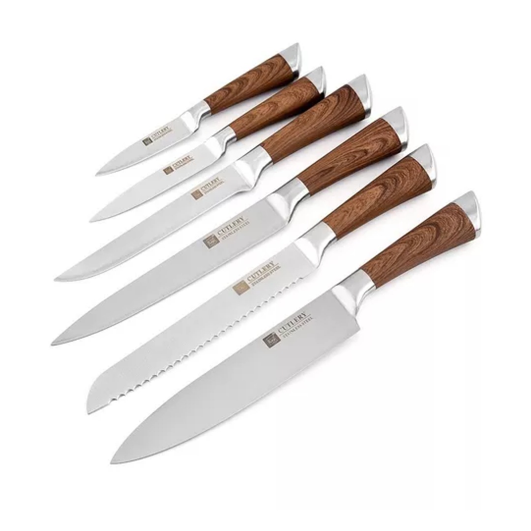 Juego De Cuchillos De Chef Profesional, 6 Unidades