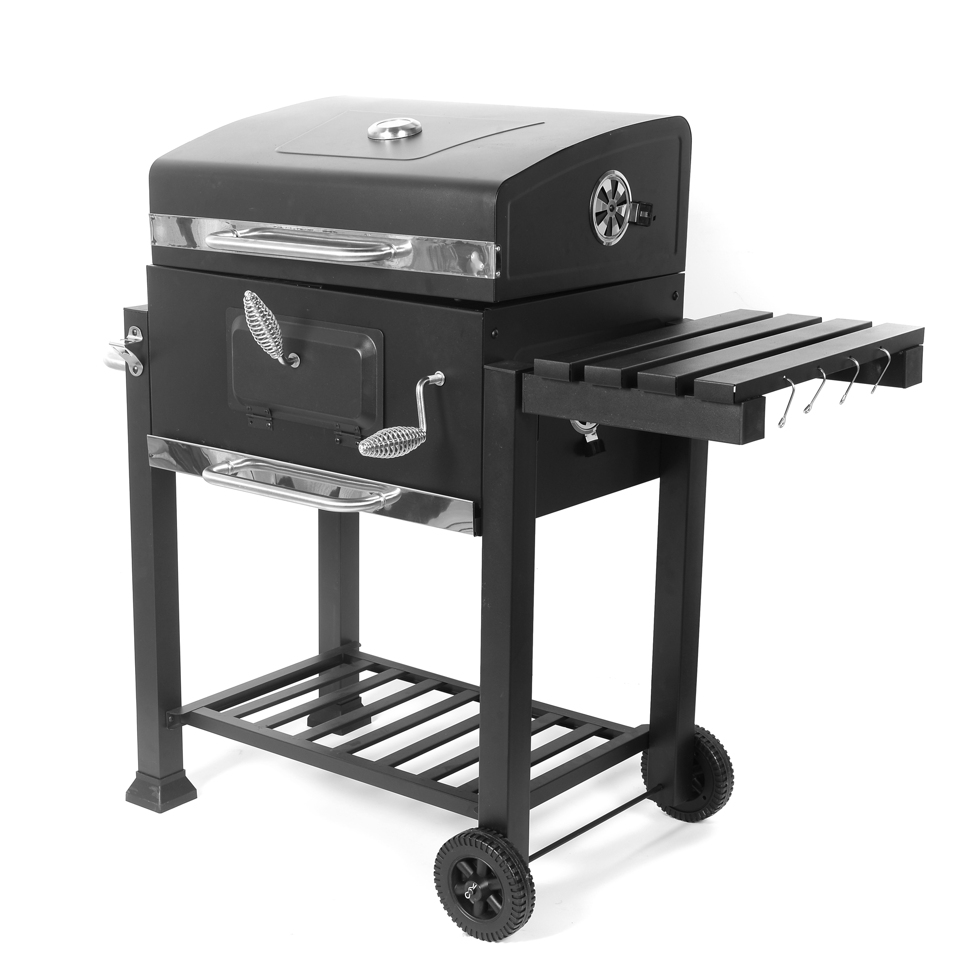 Asador Parrilla De Carbón Móvil Con Ruedas Hierro Uso Rudo