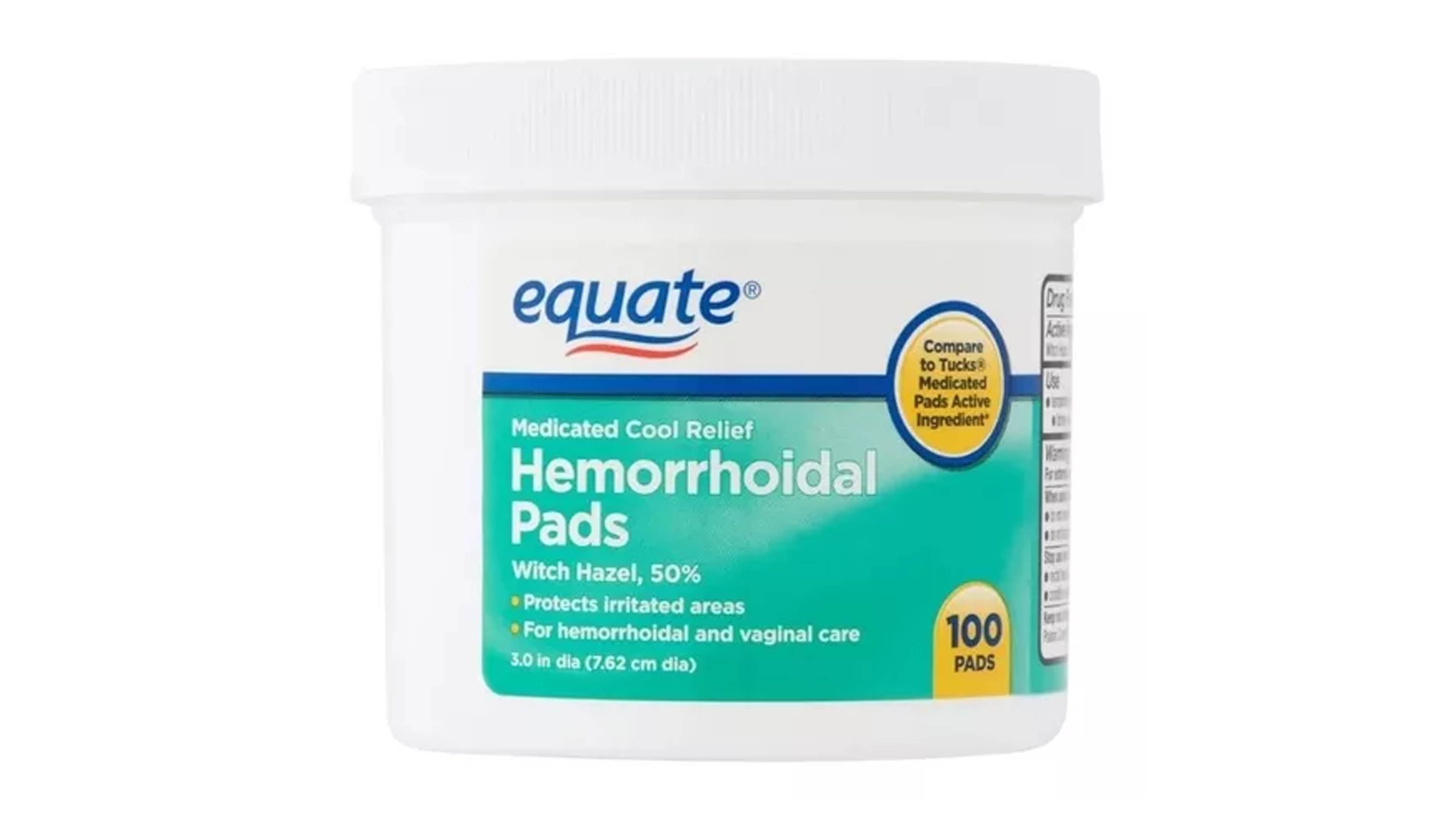 Almohadillas Hemorroides 100pz Tipo Tucks Equate Protege 