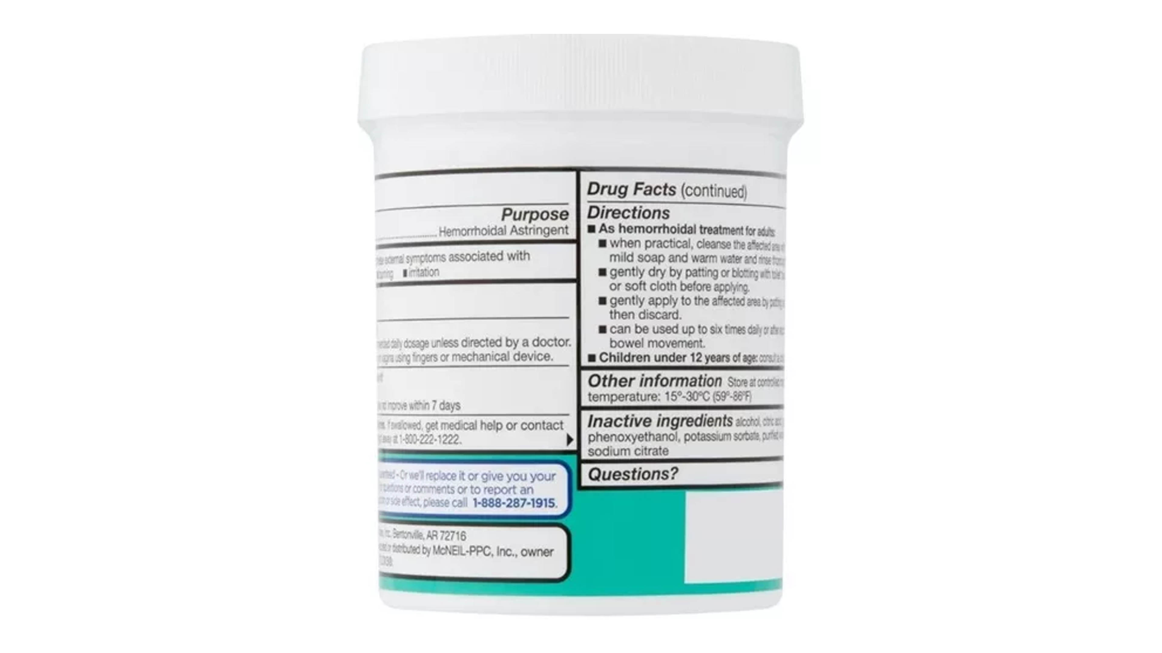 Almohadillas Hemorroides 200pz Tipo Tucks Equate Protege 