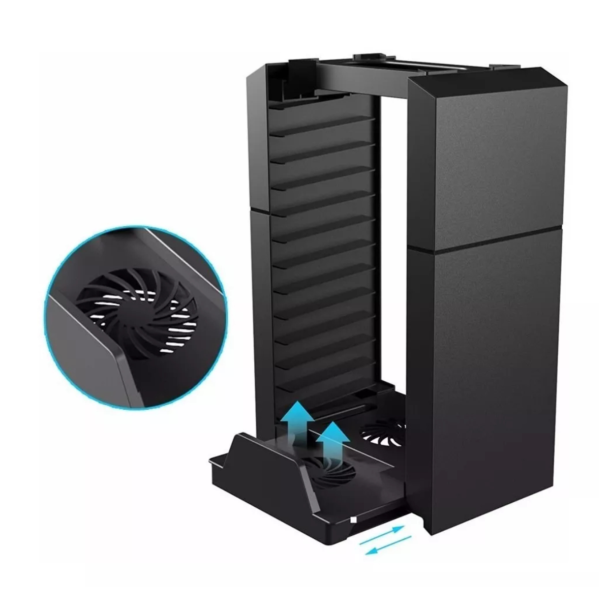 Base Vertical Enfriadora Organizador De Discos (Cuadrada Organiza Discos) PS4 / Slim / Pro