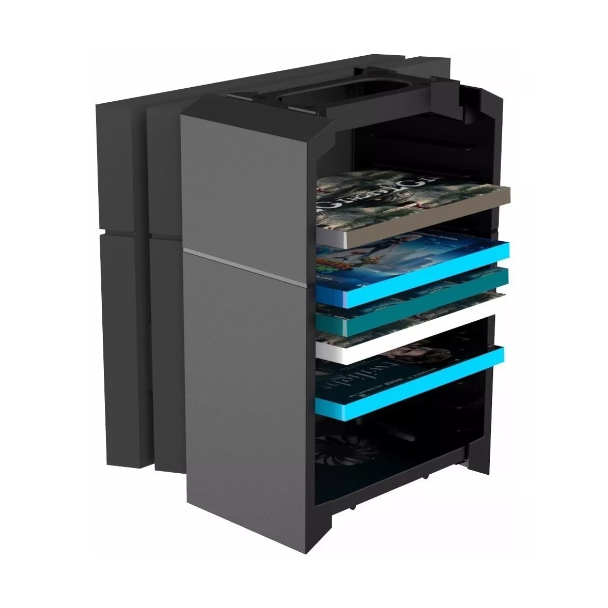 Base Vertical Enfriadora Organizador De Discos (Cuadrada Organiza Discos) PS4 / Slim / Pro