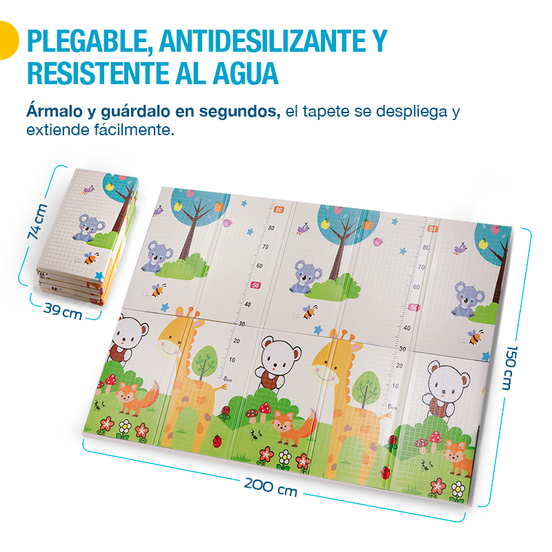 Tapete de Juego Plegable Portátil para Bebé y Niño XL 150x200cm SHIMY