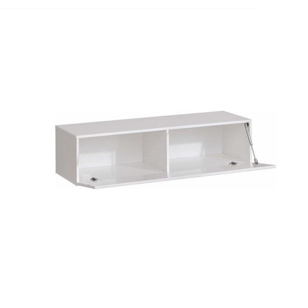Repisa Flotante Mesa Tv 120 Cm 1 Puerta Con Pistón Blanco
