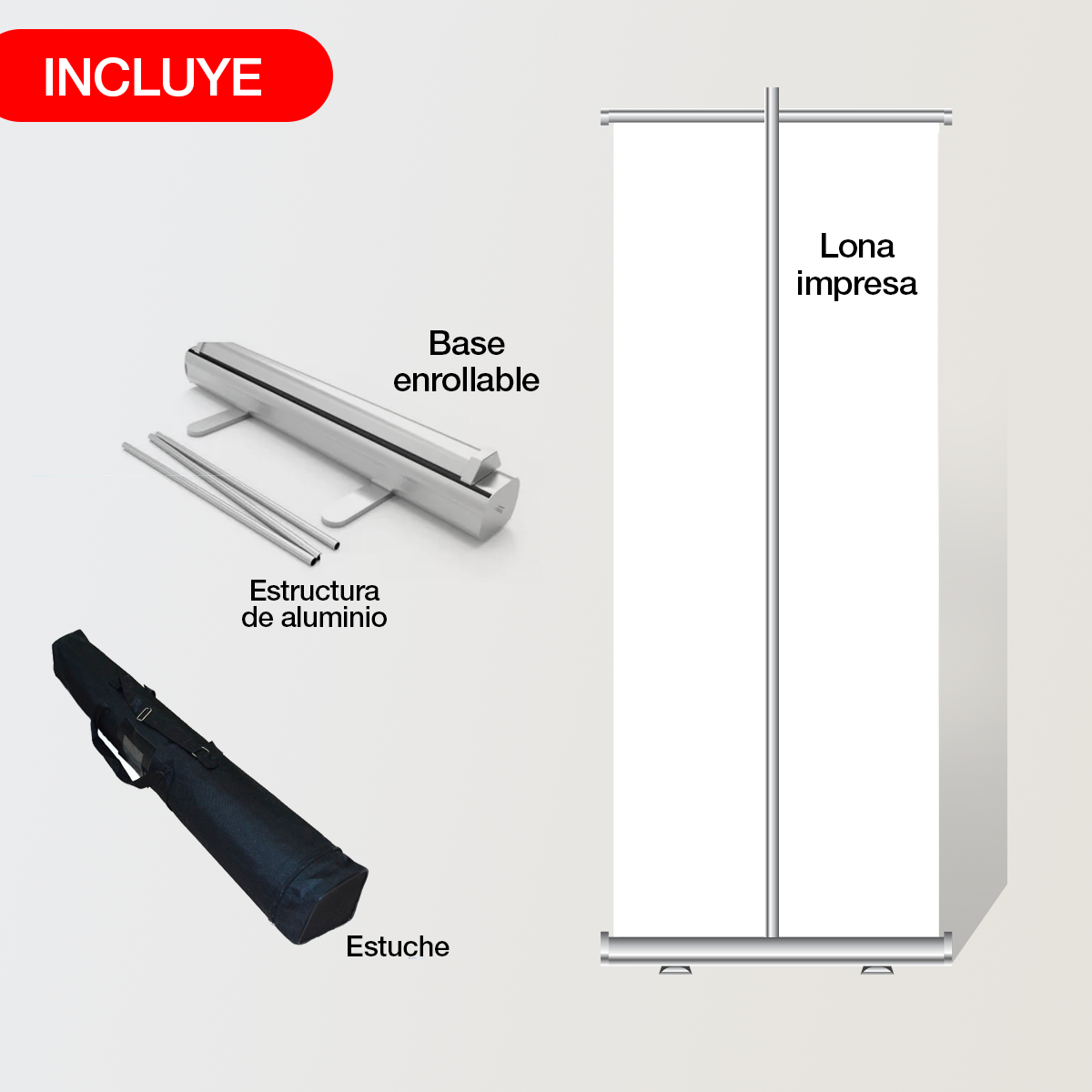 BANNER ROLLUP BASE DE ALUMINIO 80X200