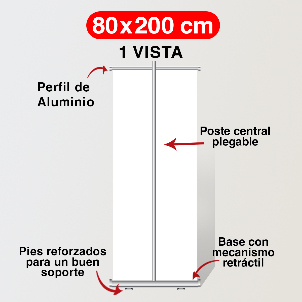 BANNER ROLLUP BASE DE ALUMINIO 80X200