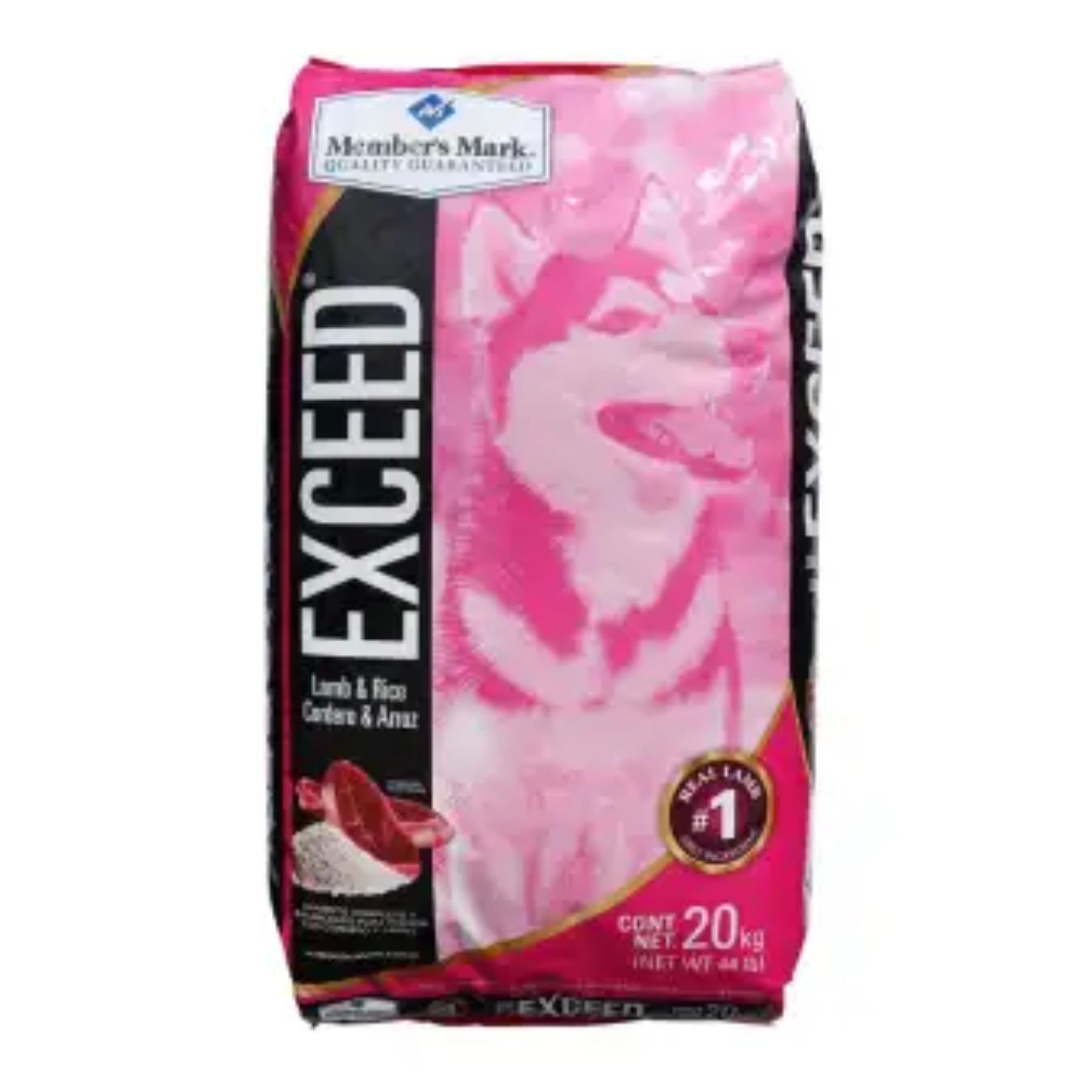 Alimento para Perro Exceed Cordero y Arroz 20kg  Member'SMark SMS-ROSA