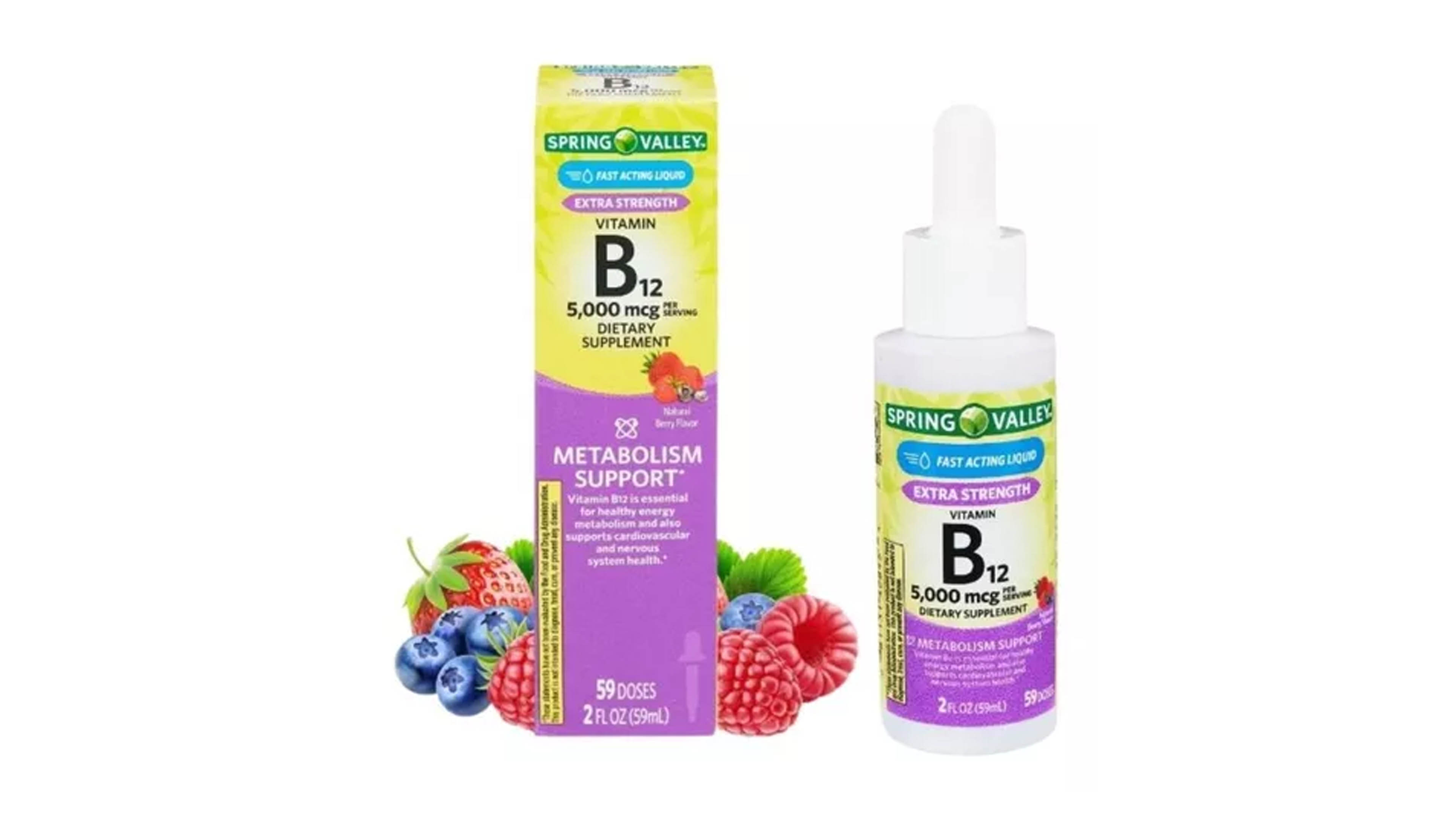 Vitamina B12 5,000 mg Spring Valley Liquida Sublingual 59 Dosis Sistema Inmune