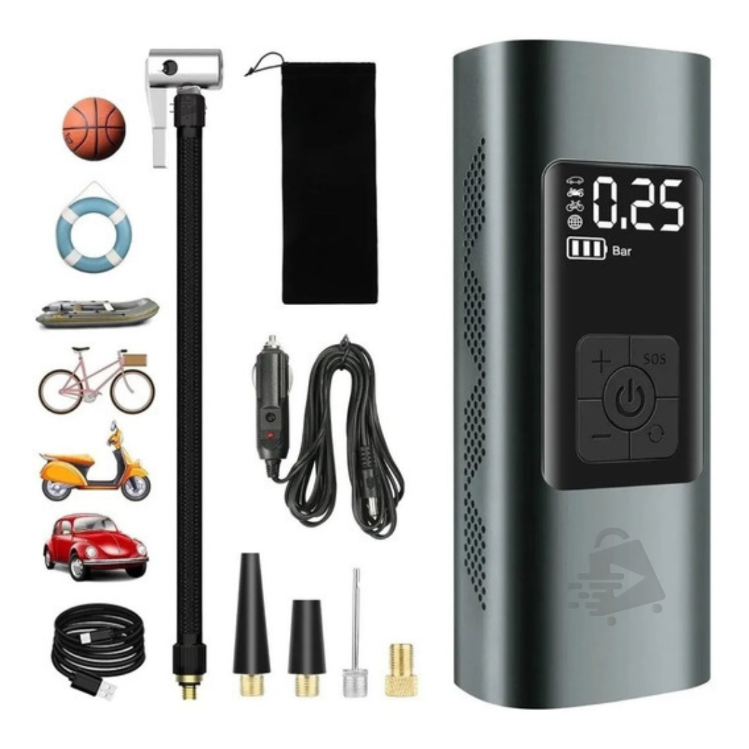 Bomba Compresor de Aire Portátil Recargable Inalámbrico