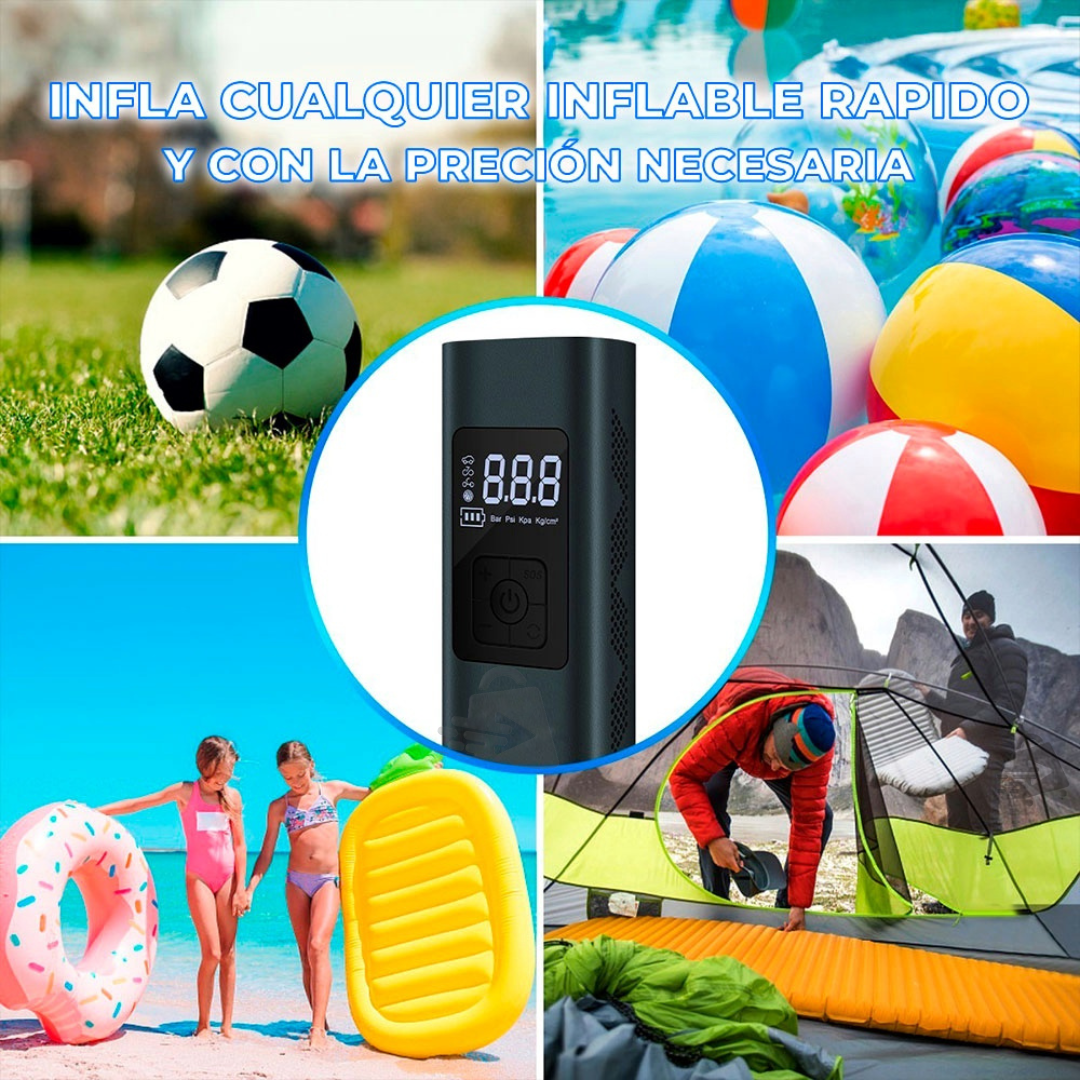 Bomba Compresor de Aire Portátil Recargable Inalámbrico