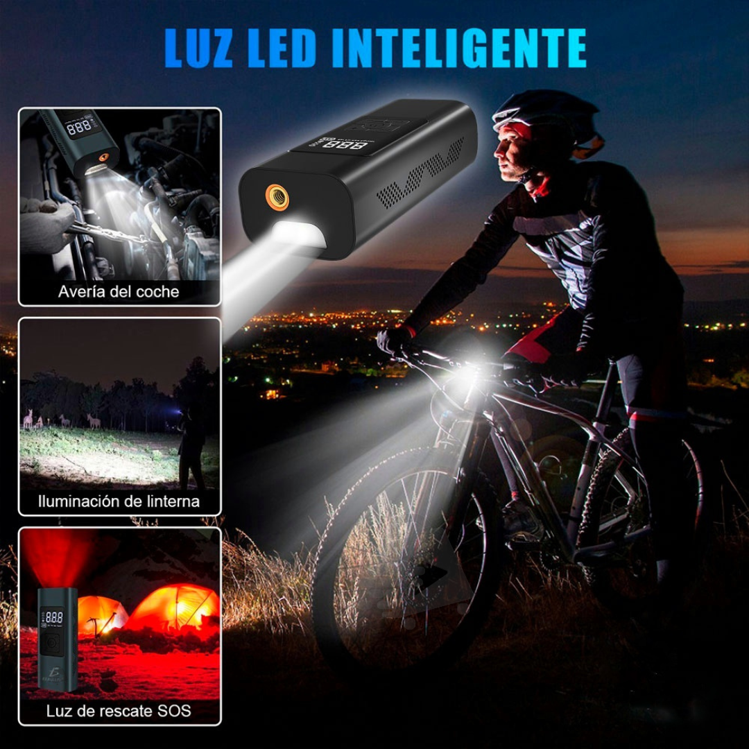 Bomba Compresor de Aire Portátil Recargable Inalámbrico