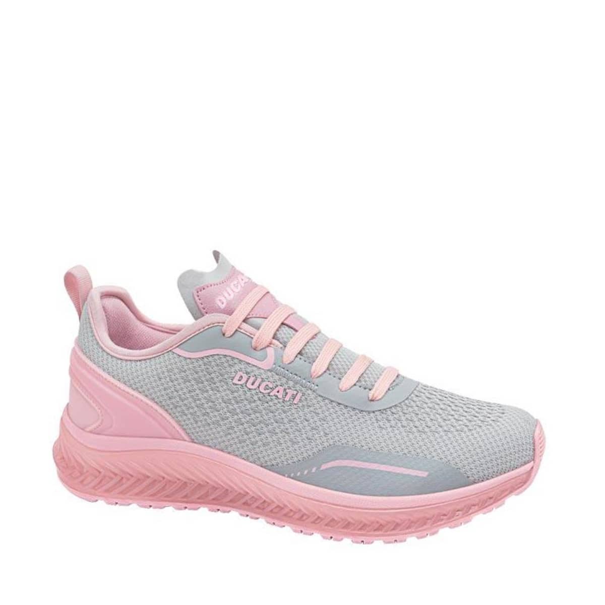 Tenis deportivos Ducati de mujer para entrenamiento, color gris con rosa, mod. 1063834